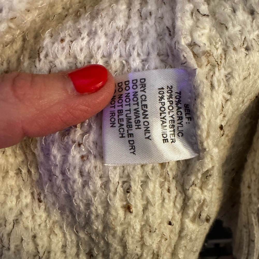 Pinch Women's Knit Sweater Open Cardigan Size Small Tan/Off White - Picture 3 of 4